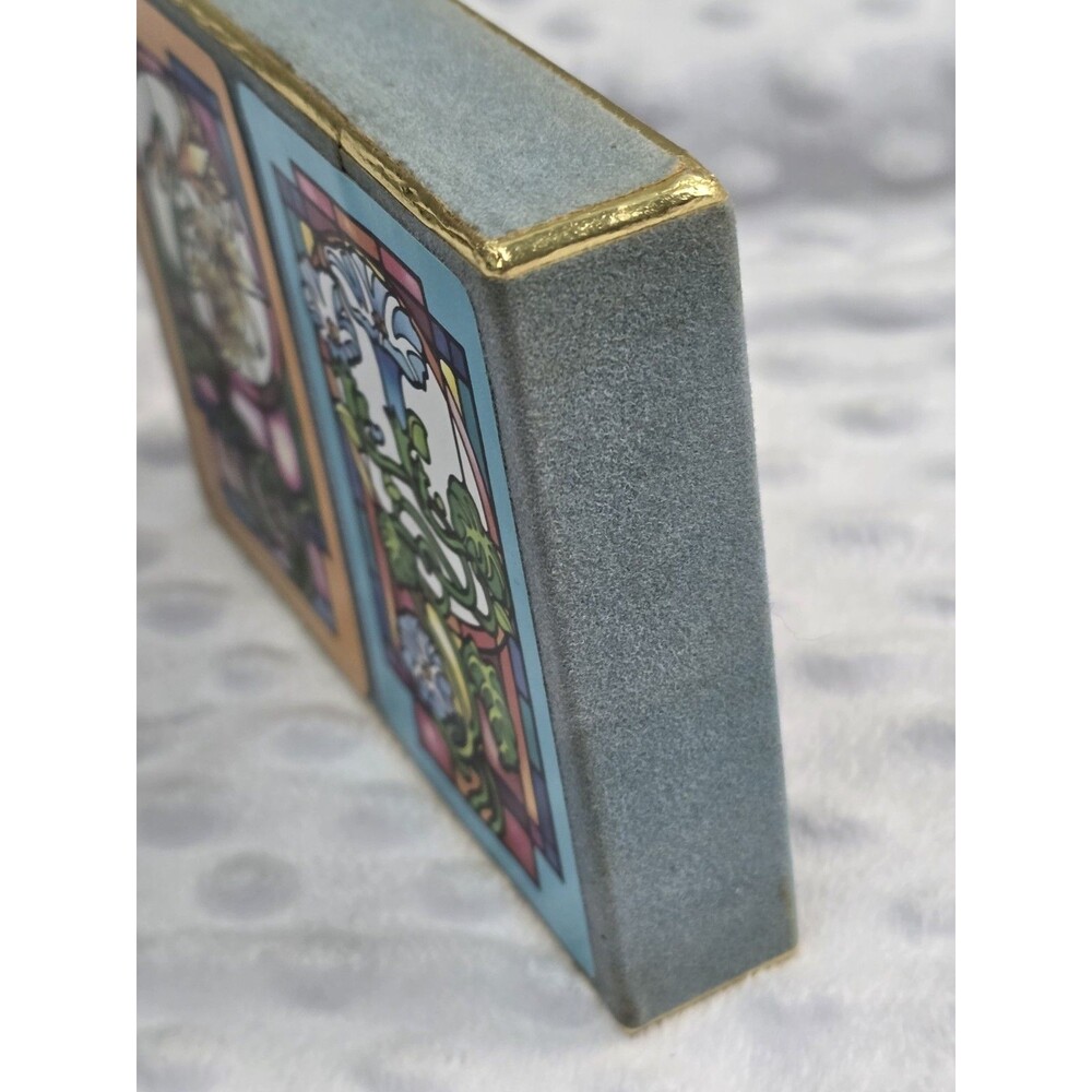Vintage Congress Playing Cards Stained Glass Windows  Cel-U-Tone New In Box Seal - Picture 8 of 9